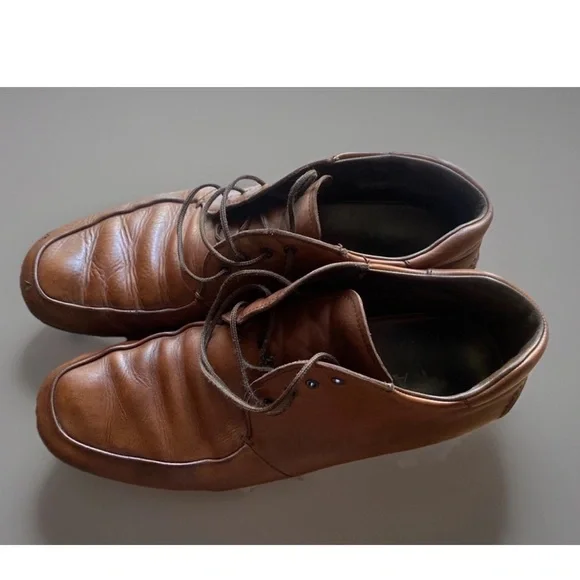 Vintage Prada 1990’s Mocha Chukka Desert Boots Shoes Men 9.5 Leather Ankle Italy - Picture 7 of 15